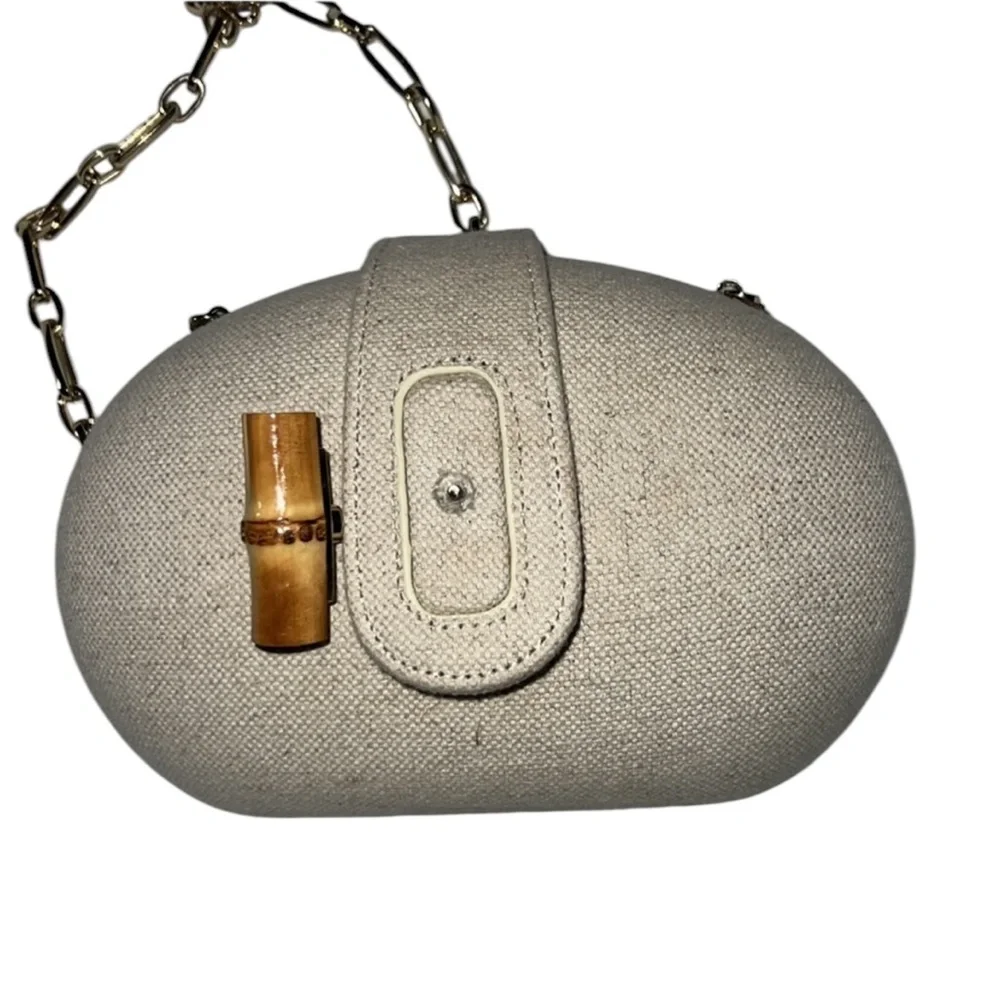 Zara Beige Crossbody Bag with Gold Chain – Women’s Shoulder Bag